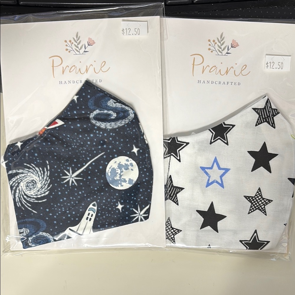 Handcrafted Kids Face Masks - Blue and White